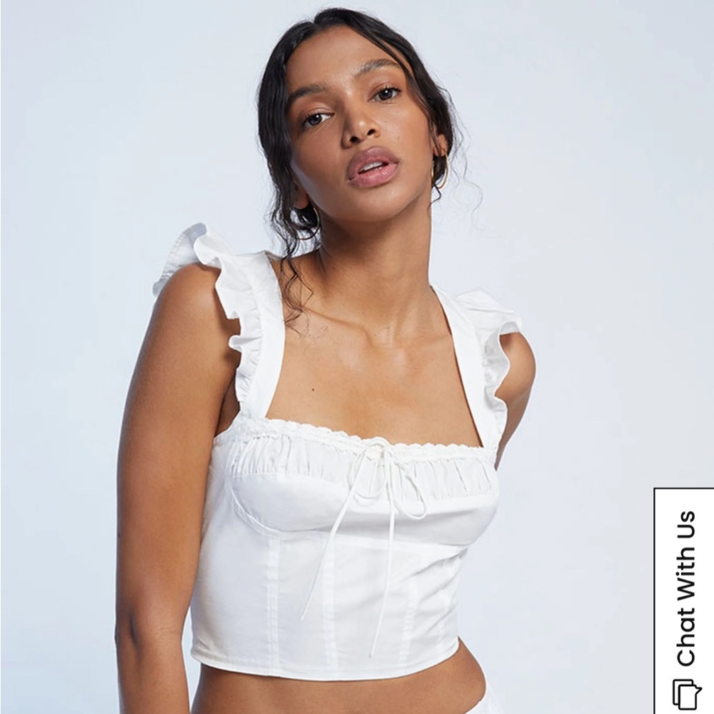 LA Hearts Tie Front Ruffle Top